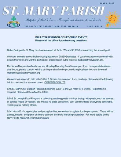 June 1 - June 8 , 2025 • Mid-Bulletin